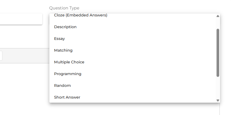 Select Question Type