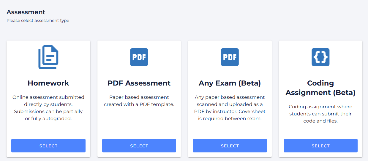 Configure programming assessment