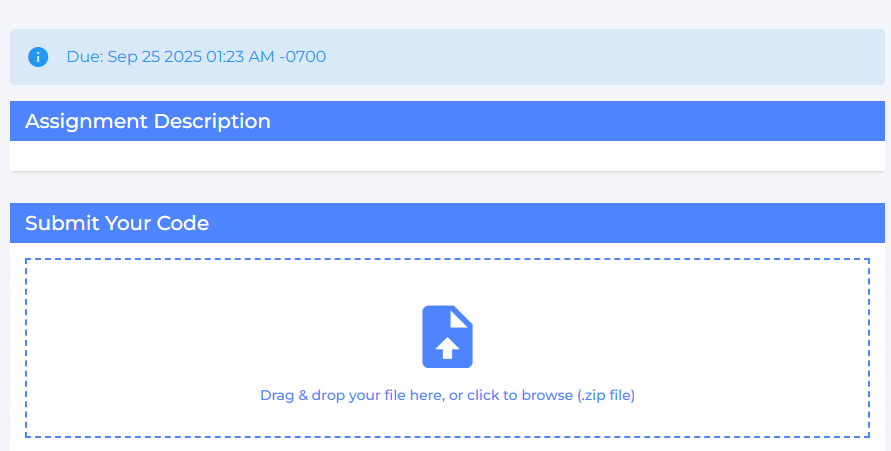 Screenshot showing the file upload area