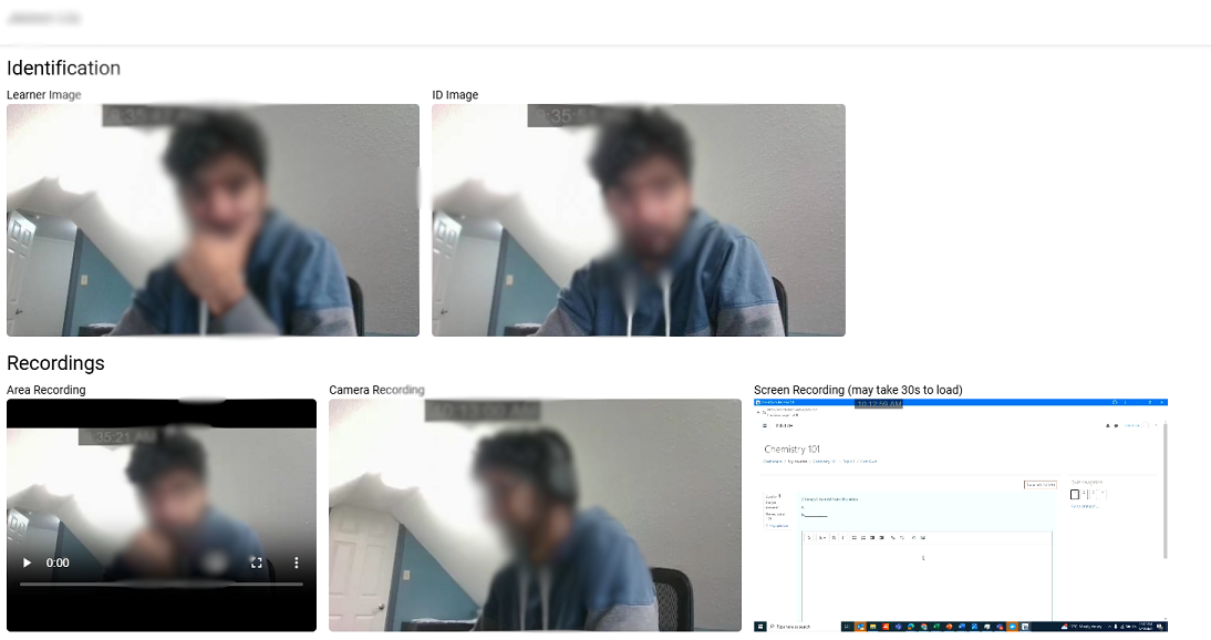 Screenshot showing session details